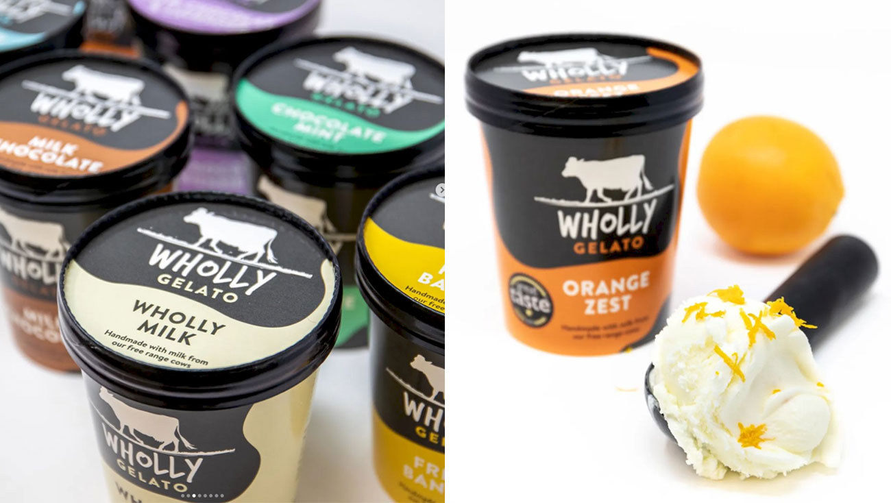 Wholly Gelato packaging